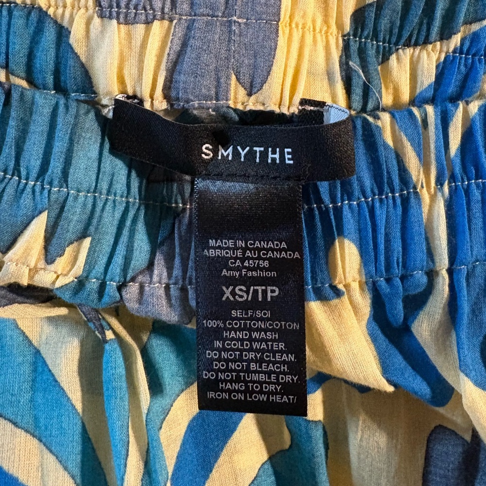 SMYTHE  Blue Cotton Patterned Matching Set in Sz XS - Picture 7 of 7